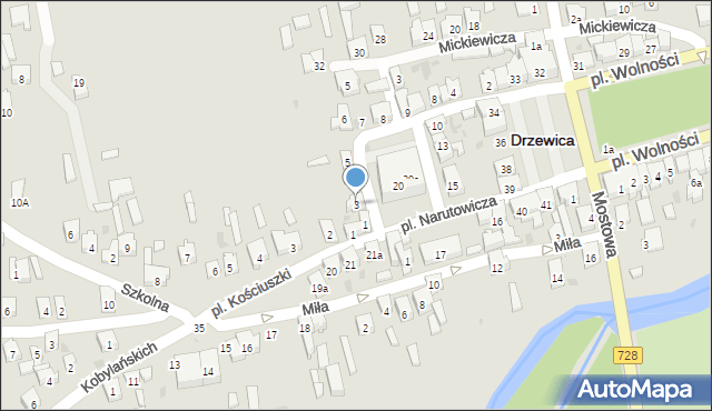 Drzewica, Plac Narutowicza Gabriela, 3, mapa Drzewica