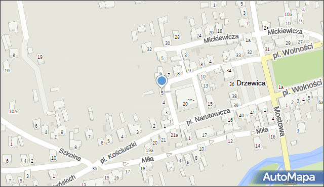 Drzewica, Plac Narutowicza Gabriela, 5, mapa Drzewica