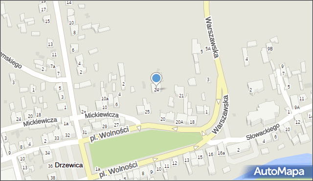 Drzewica, Plac Wolności, 24, mapa Drzewica