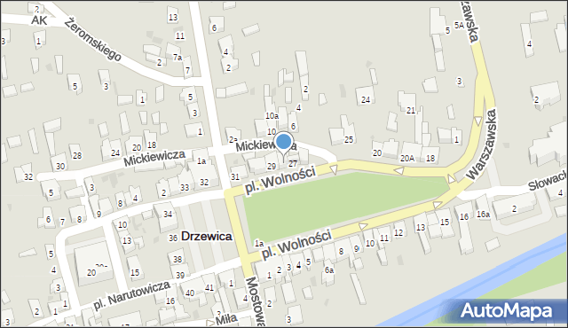 Drzewica, Plac Wolności, 28, mapa Drzewica