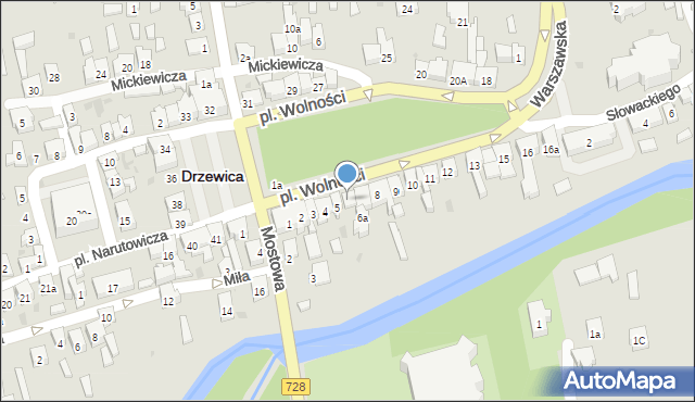 Drzewica, Plac Wolności, 6, mapa Drzewica