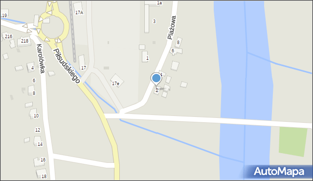 Dynów, Plażowa, 2, mapa Dynów