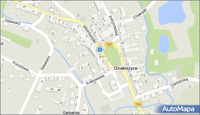 Działoszyce, Plac Partyzantów, 6, mapa Działoszyce