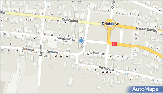 Działoszyn, Plac Wolności, 35, mapa Działoszyn