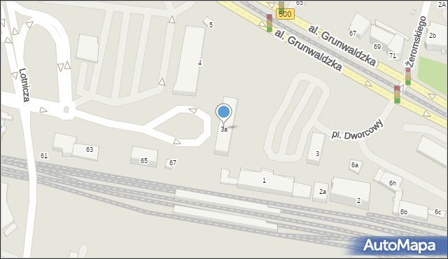 Elbląg, Plac Dworcowy, 3a, mapa Elbląga
