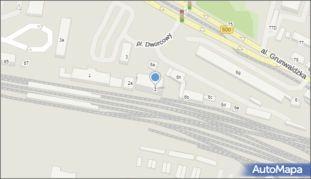 Elbląg, Plac Dworcowy, 2, mapa Elbląga