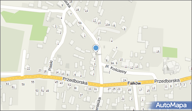 Fałków, Plac Kościelny, 5, mapa Fałków