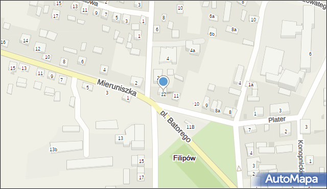Filipów, Plac Stefana Batorego, 12, mapa Filipów