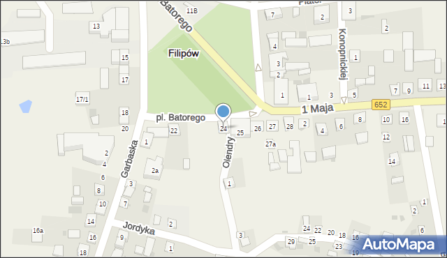 Filipów, Plac Stefana Batorego, 24, mapa Filipów