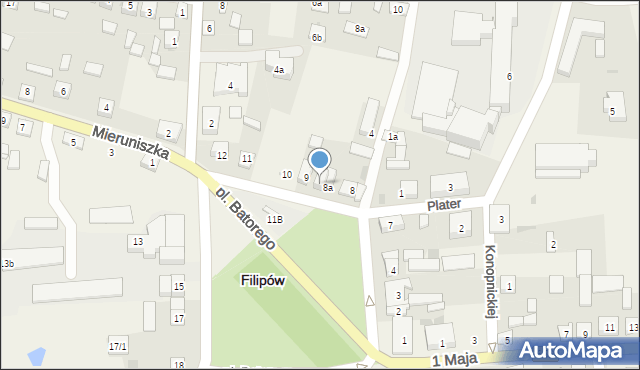 Filipów, Plac Stefana Batorego, 8b, mapa Filipów