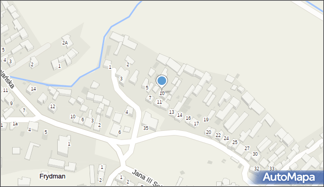Frydman, Plac Tysiąclecia, 10, mapa Frydman