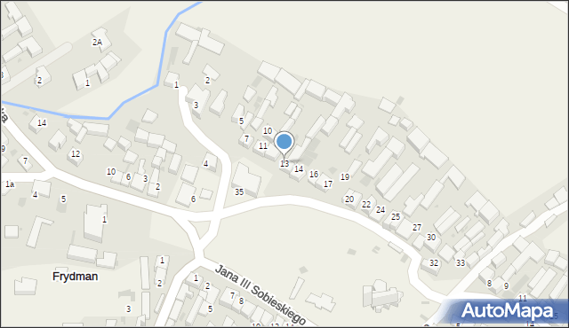 Frydman, Plac Tysiąclecia, 13, mapa Frydman