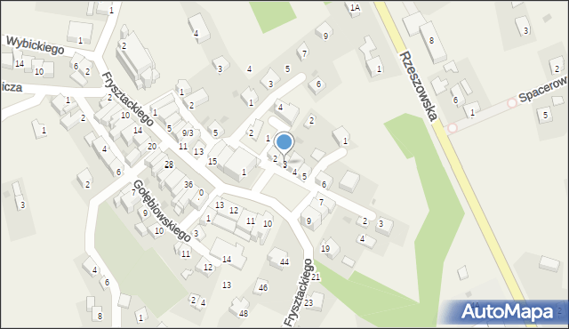 Frysztak, Plac św. Floriana, 3, mapa Frysztak