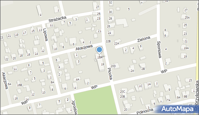 Gąbin, Płocka, 19A, mapa Gąbin