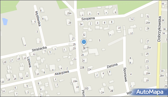 Gąbin, Płocka, 28, mapa Gąbin