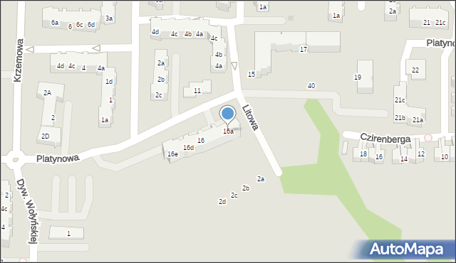 Gdańsk, Platynowa, 16a, mapa Gdańska
