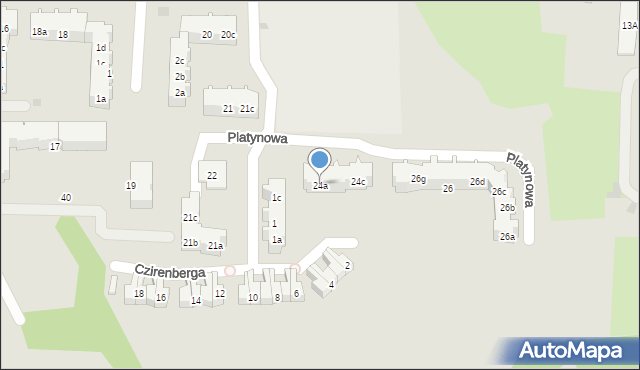Gdańsk, Platynowa, 24a, mapa Gdańska