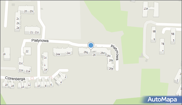 Gdańsk, Platynowa, 26f, mapa Gdańska