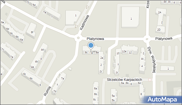 Gdańsk, Platynowa, 8b, mapa Gdańska