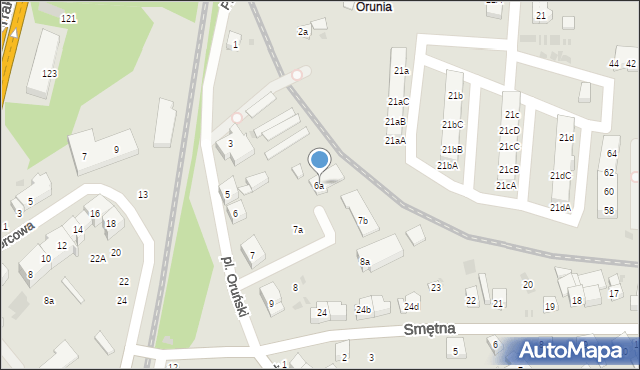Gdańsk, Plac Oruński, 6a, mapa Gdańska