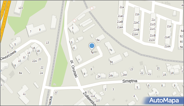 Gdańsk, Plac Oruński, 7a, mapa Gdańska