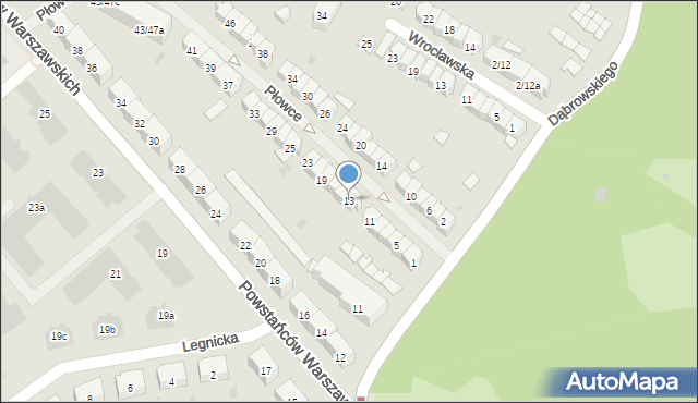 Gdańsk, Płowce, 13, mapa Gdańska