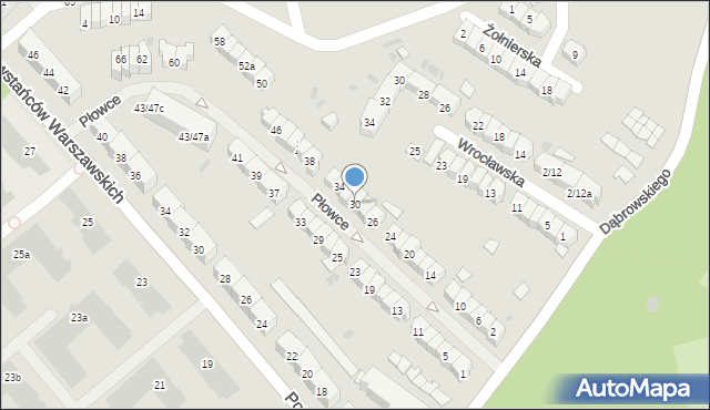 Gdańsk, Płowce, 30, mapa Gdańska