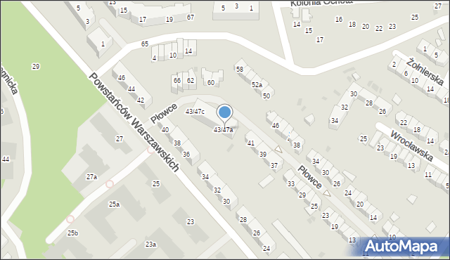 Gdańsk, Płowce, 43/47a, mapa Gdańska