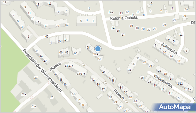 Gdańsk, Płowce, 52, mapa Gdańska