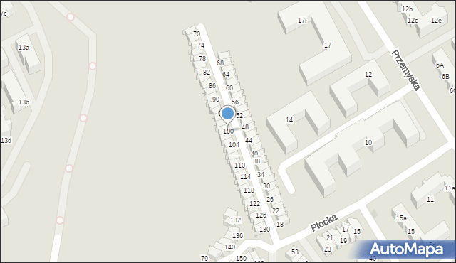 Gdańsk, Płocka, 100, mapa Gdańska