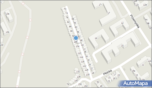 Gdańsk, Płocka, 102, mapa Gdańska