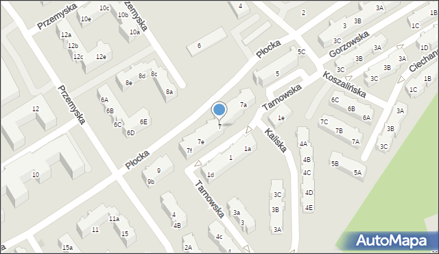 Gdańsk, Płocka, 7, mapa Gdańska