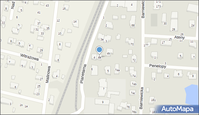 Gdańsk, Planetarna, 4a, mapa Gdańska