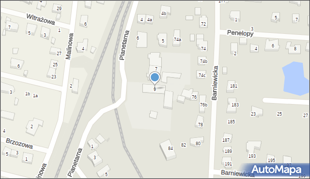 Gdańsk, Planetarna, 9, mapa Gdańska