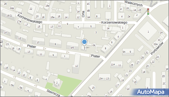 Gdańsk, Plater Emilii, 2, mapa Gdańska