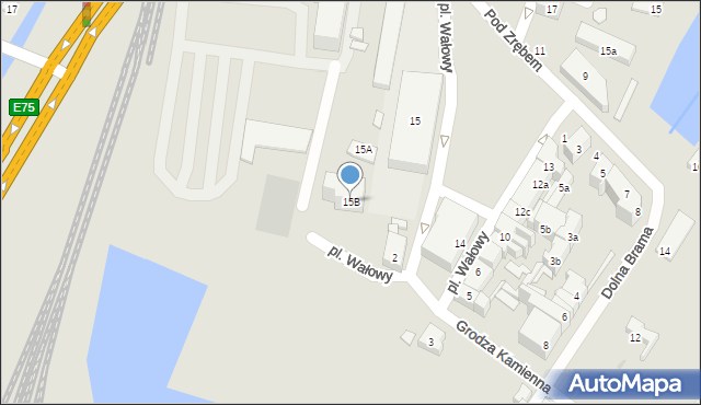 Gdańsk, Plac Wałowy, 15B, mapa Gdańska