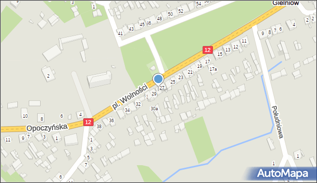Gielniów, Plac Wolności, 28, mapa Gielniów