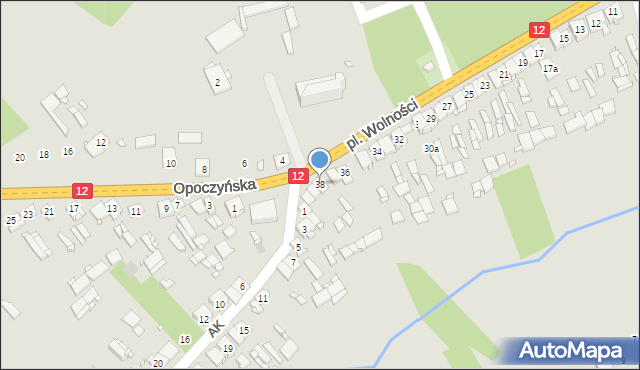 Gielniów, Plac Wolności, 38, mapa Gielniów