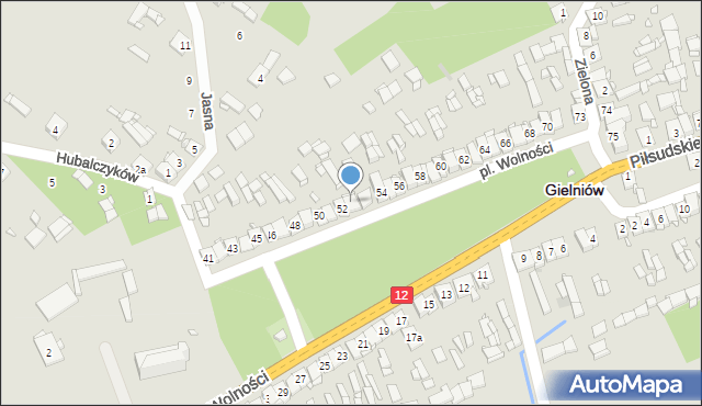 Gielniów, Plac Wolności, 53, mapa Gielniów