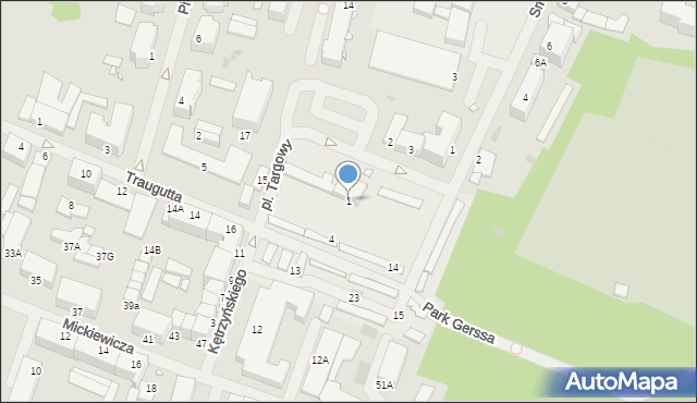 Giżycko, Plac Targowy, 1, mapa Giżycko