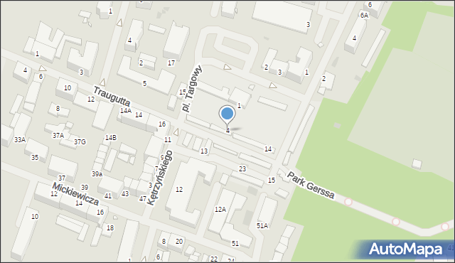 Giżycko, Plac Targowy, 4, mapa Giżycko