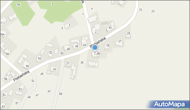 Głębowice, Plebańska, 33, mapa Głębowice