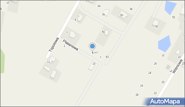 Glincz, Platanowa, 5, mapa Glincz