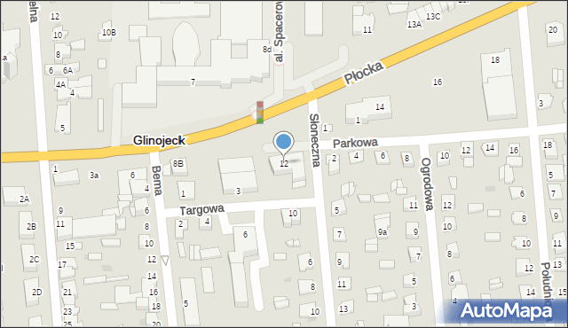 Glinojeck, Płocka, 12, mapa Glinojeck