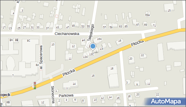 Glinojeck, Płocka, 13D, mapa Glinojeck