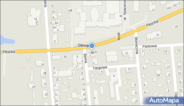 Glinojeck, Płocka, 8B, mapa Glinojeck