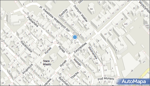 Gliwice, Plac Inwalidów Wojennych RP, 1, mapa Gliwic