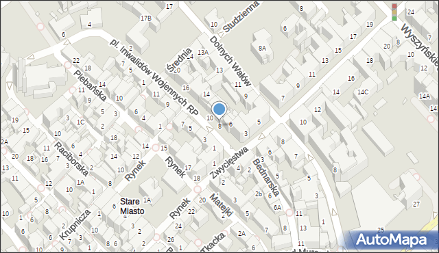 Gliwice, Plac Inwalidów Wojennych RP, 8, mapa Gliwic