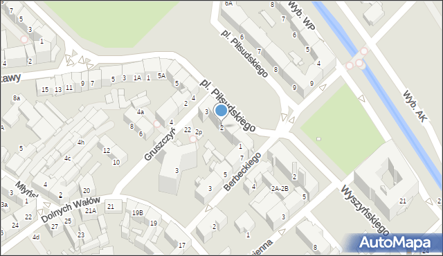 Gliwice, Plac Piłsudskiego Józefa, marsz., 2, mapa Gliwic