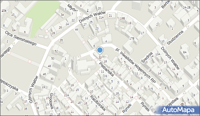Gliwice, Plebańska, 22, mapa Gliwic